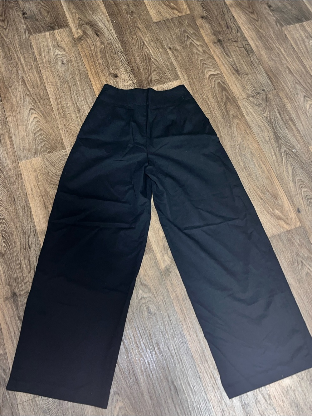 Wide Leg High-Waist Pants - Black